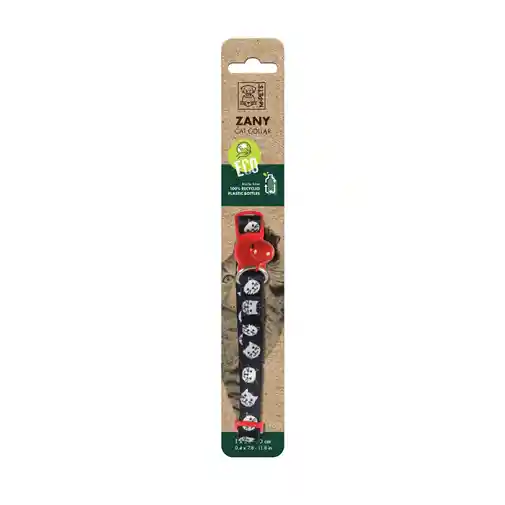 Zany Cat Eco Collar Black And Red