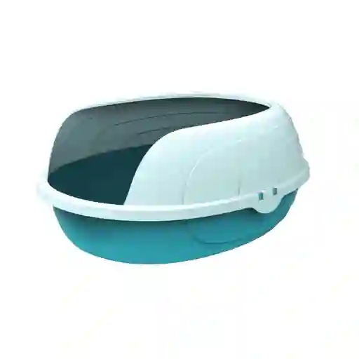 Arenera Sherbin Cat Litter Tray With Rim Blue White