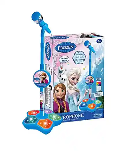 Juguete Microfono Karaoke Frozen Niñas Con Luces 100cm