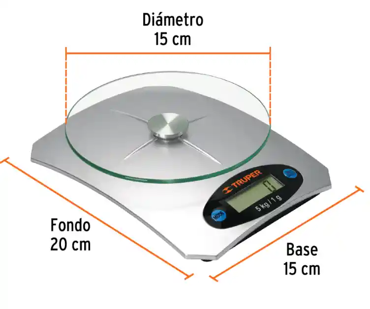 Bascula Digital Para Cocina Gramera En Base De Vidrio Capacidad 5 Kg