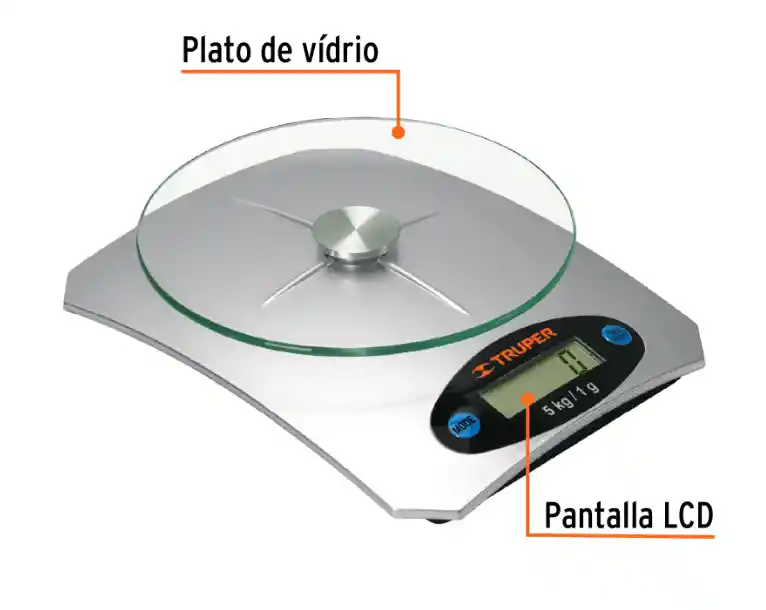 Bascula Digital Para Cocina Gramera En Base De Vidrio Capacidad 5 Kg