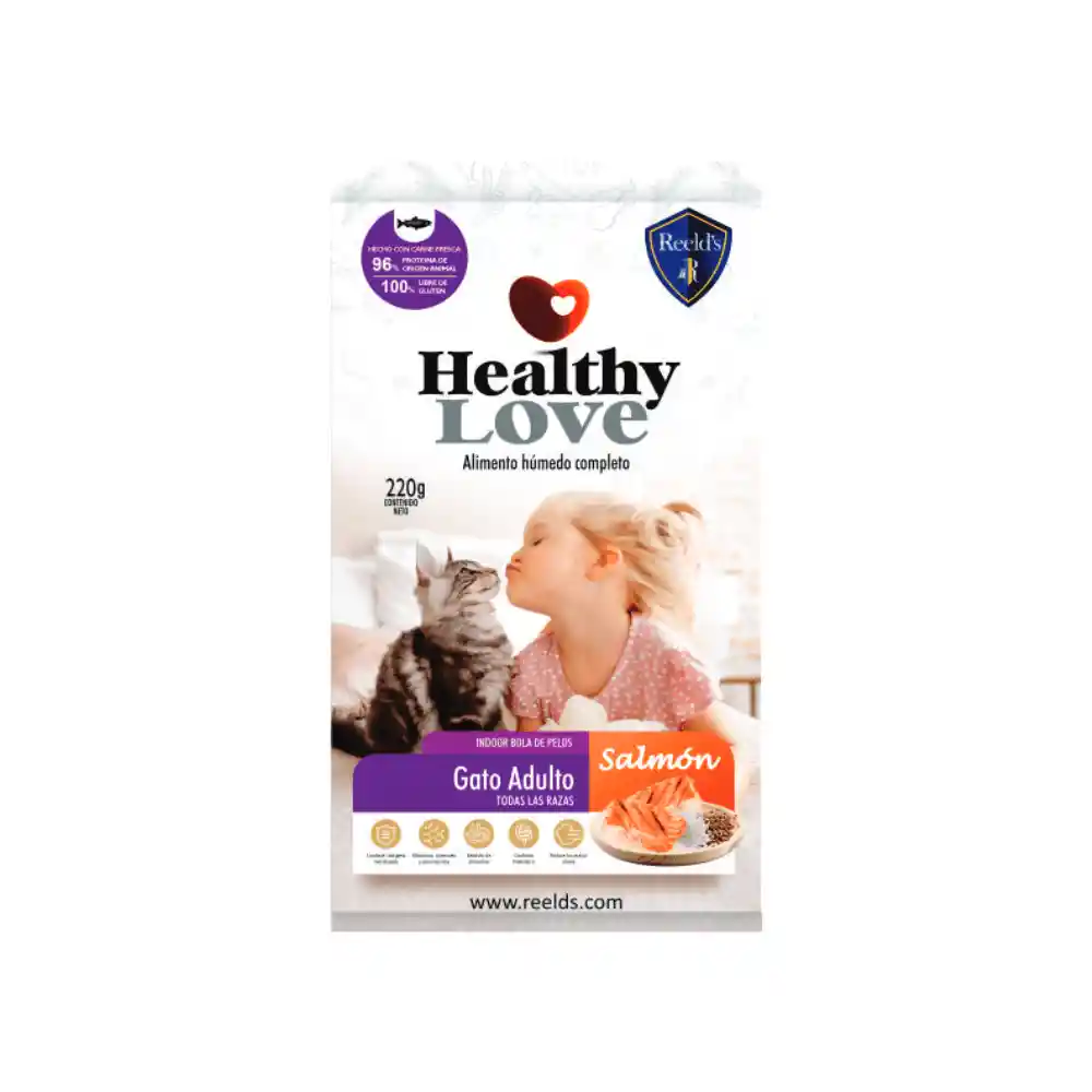Alimento Húmedo Gato Reeld's Indoor Bola De Pelo Salmón - 220 Gr