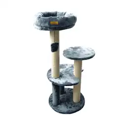 Gimnasio Para Gato Pet Comfort Circulos Con Cama Gris - 50x50x110 Cm