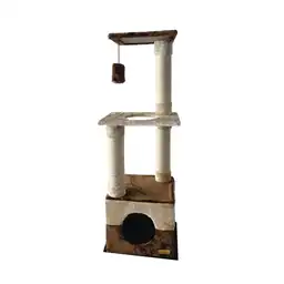 Gimnasio Para Gato Pet Comfort Eco Mediano Café - 40x35x115 Cm
