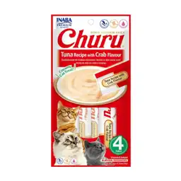 Snack Para Gato Cremoso Inaba Churu Atún Y Cangrejo - 14 Gr