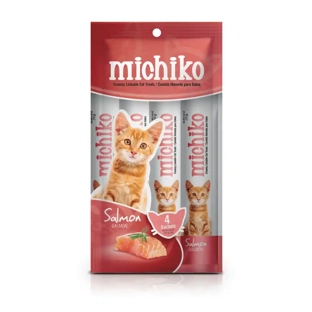 Snack Cremoso Para Gato Michiko Salmon - 14 Gr