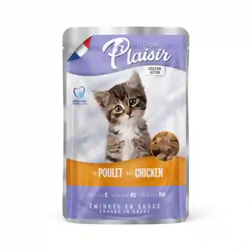 Alimento Húmedo Kitten Plaisir Pouch Trozos De Pollo En Salsa - 100 Gr