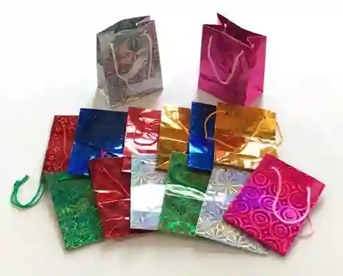 Bolsa Regalo Metalizada Primavera Talla M (23cmx18cm)