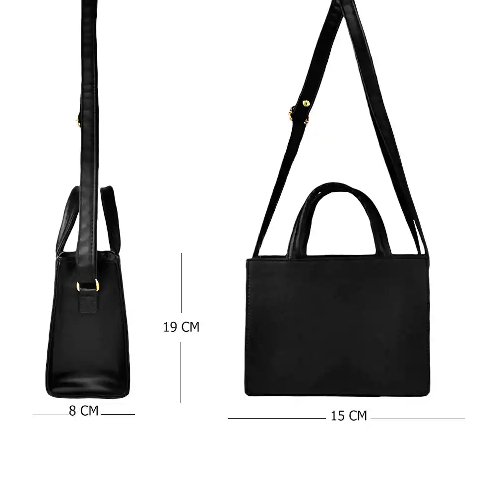 	 Bolso Cartera Doble Funcion Dama Mujer Karla Chacon Juli Negro