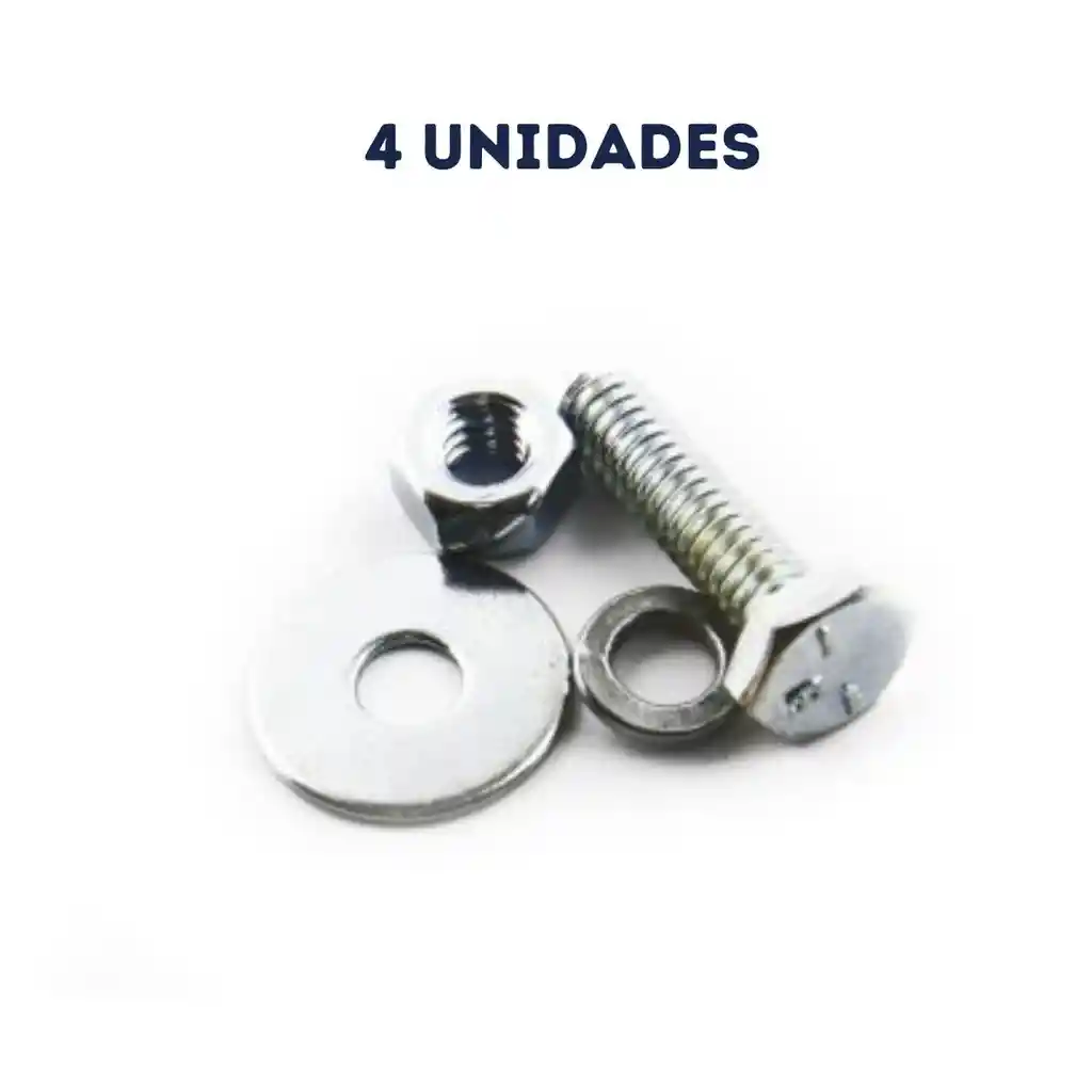 4 Unidades Tornillo Hexagonal 1/4 X 3/4 Con Tuerca Y Arandela