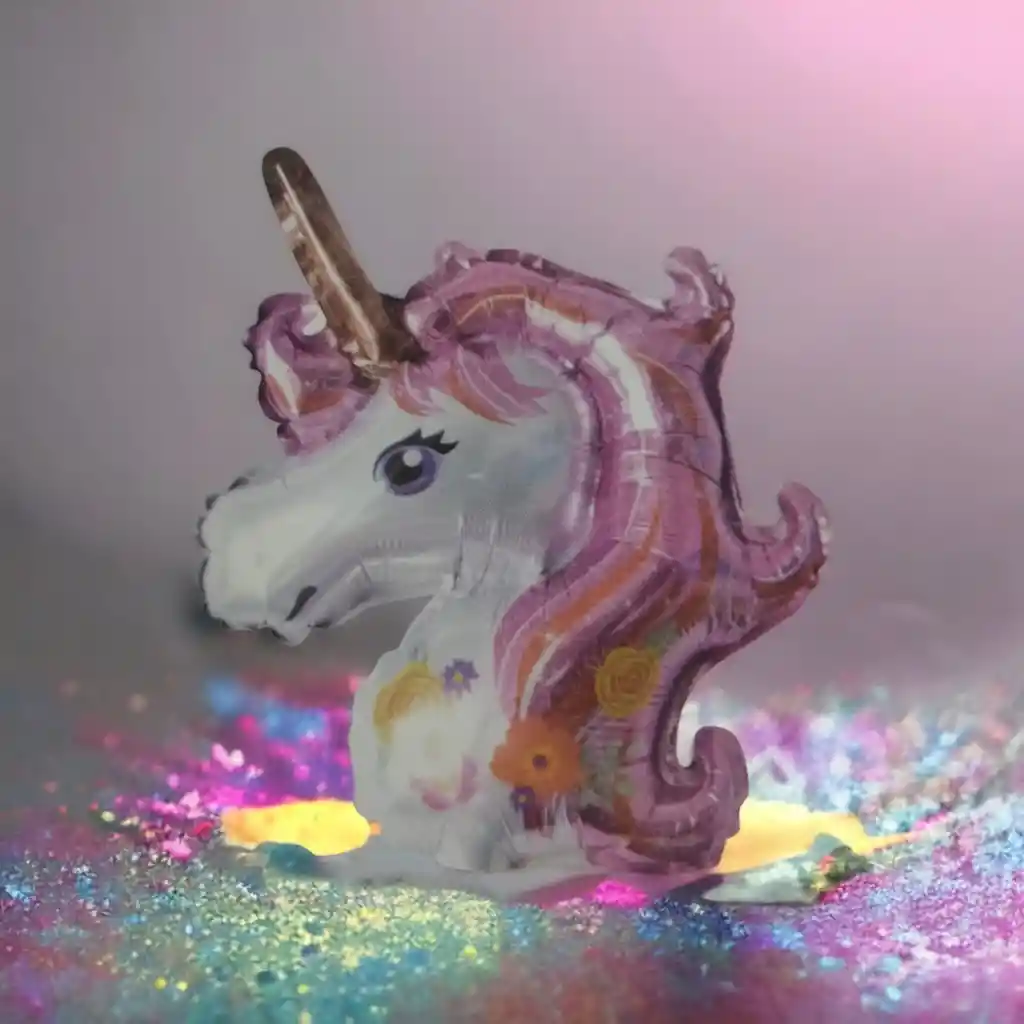 Globo Metalizado Cabeza Unicornio 14 Pulgadas (pequeño) Rosa