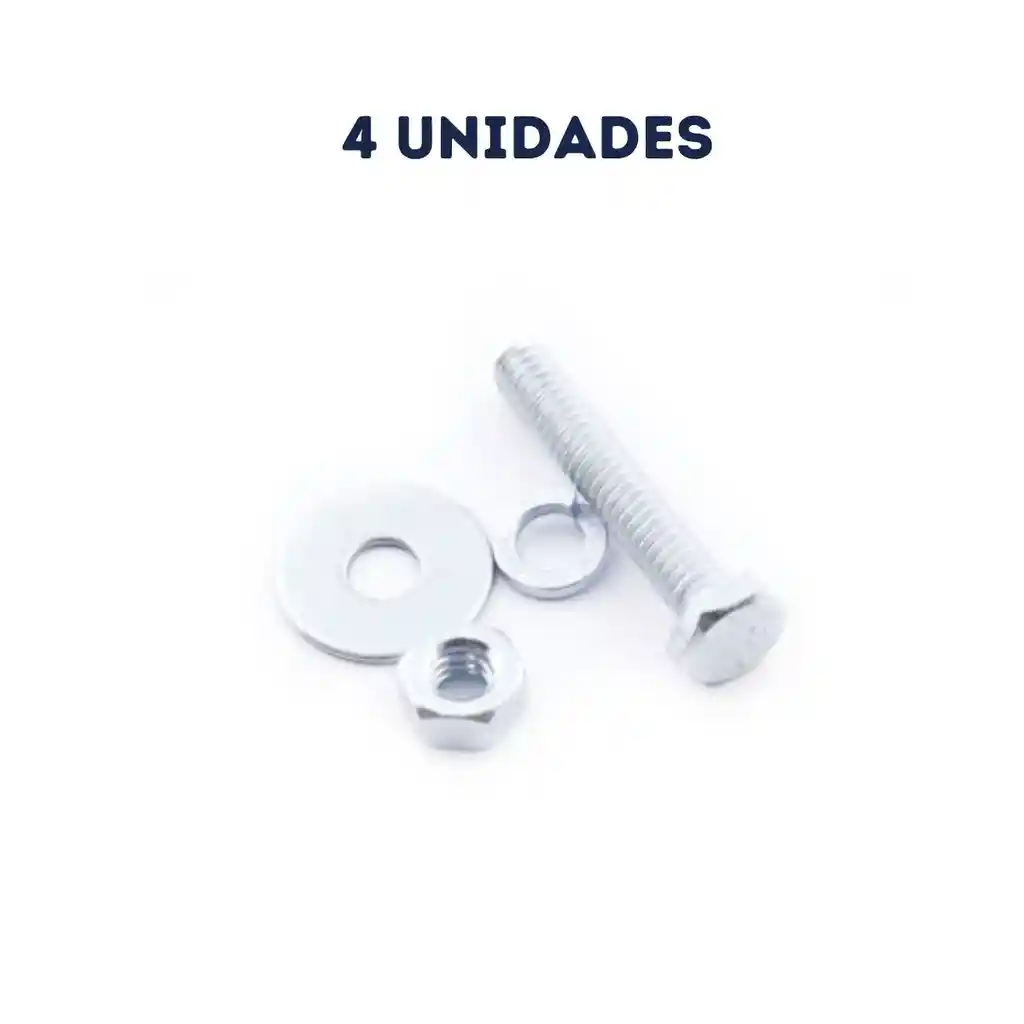 4 Unidades Tornillo Hexagonal 1/4 X 1 1/4 Con Tuerca Y Arandela