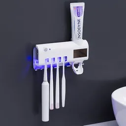 Porta Cepillo Dispensador De Crema Dental Con Esterilizador