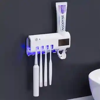 Porta Cepillo Dispensador De Crema Dental Con Esterilizador