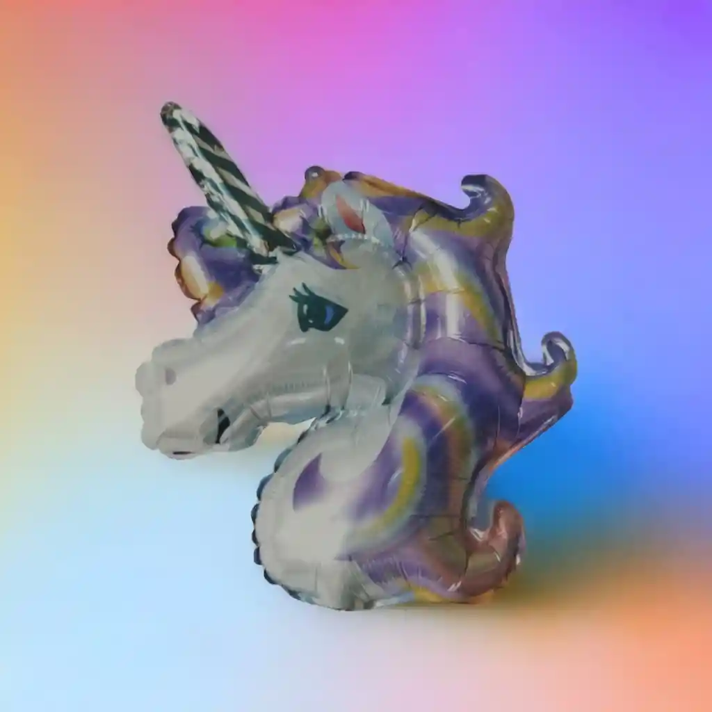 Globo Metalizado Cabeza Unicornio 14 Pulgadas (pequeño) Lila