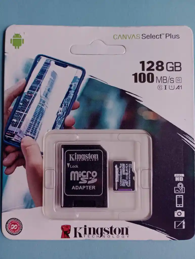 Memoria Micro Sd 128 Gb Kingston Clase 10 Full Hd