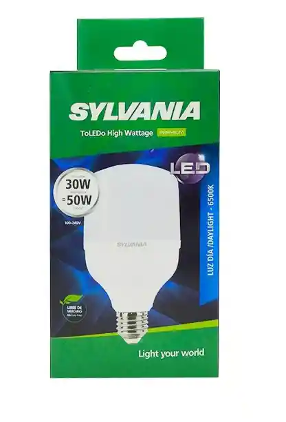 Bombillo Led Toledo Sylvania De 30w E27 6500k Luz Blanca 2600lm Bl897