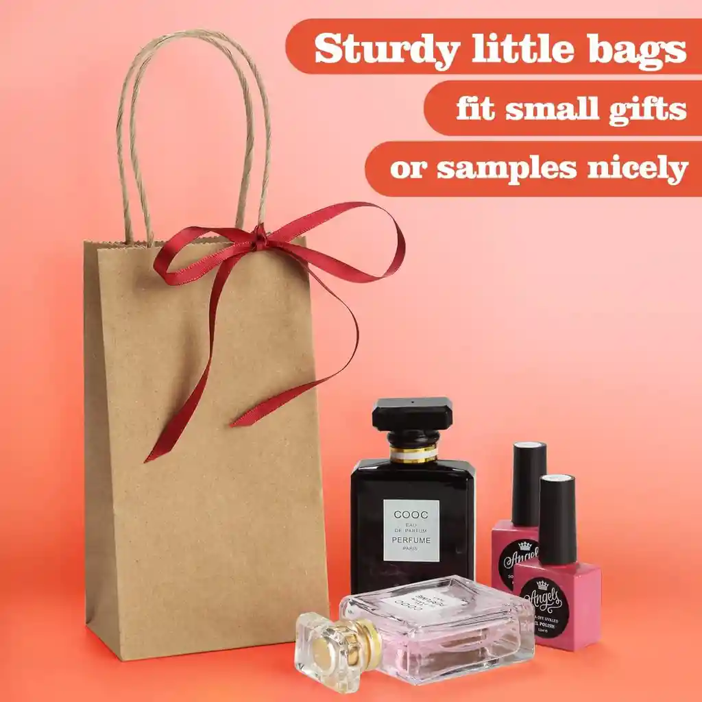 Bolsa De Papel Kraft X12unds Medianas 17x11x7cm Regalo Empaques Paquete