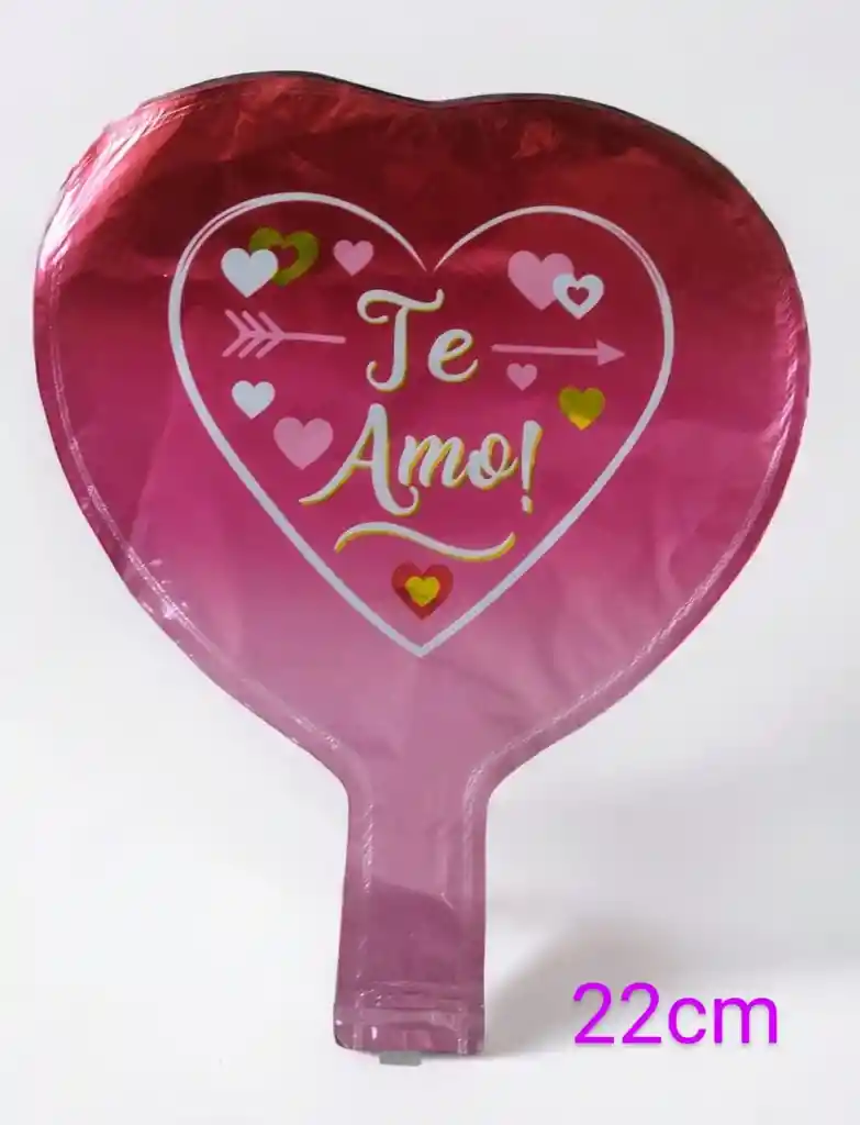 Globo Metalizado Te Amo/22 Cm X Unidad