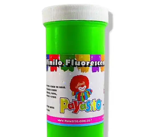 Pintura Vinilo Payasito Color Verde Fluorescente X Unidad De 80g Pinturas Vinilo