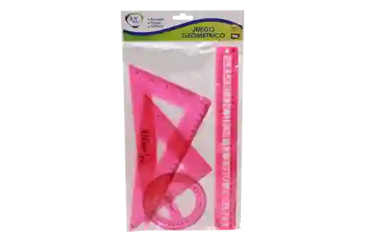 Juego Geometrico De Reglas Rosado