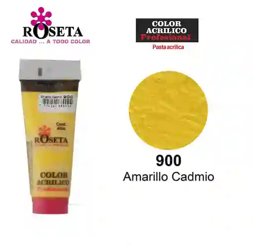 Pintura Acrilica Roseta Color Amarillo Cadmio-900 X Unidad Tubo De 100cc Pinturas Acrilicas