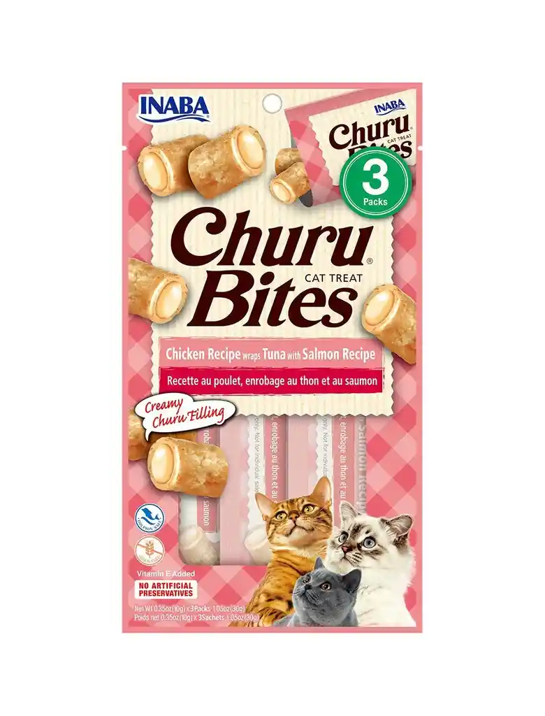 Churu Bites Cats Pollo Relleno Atun Y Salmon 3 Unidades