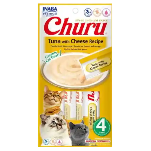 Churu Snacks Para Gato Atun Y Queso 4 Unidades