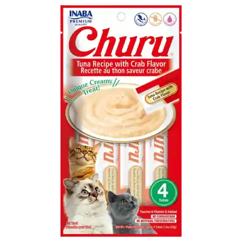 Churu Snacks Para Gato Atun Y Cangrejo 4 Unidades