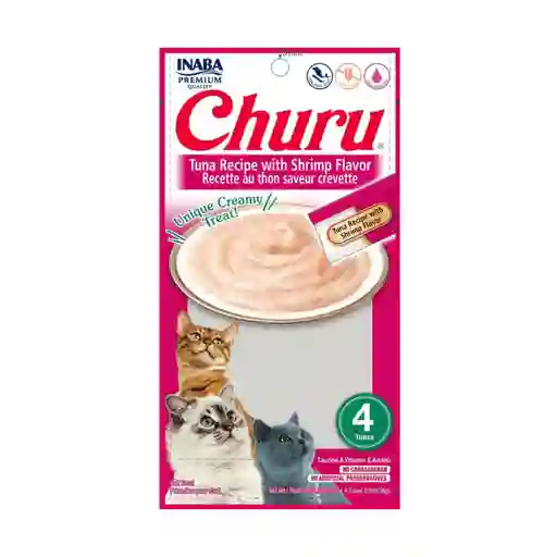 Churu Snacks Para Gato Atun Y Camaron 4 Unidades