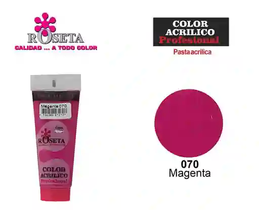 Pintura Acrilica Roseta Color Magenta-070x Unidad Tubo De 100cc Pinturas