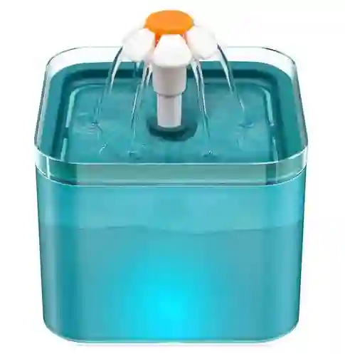 Fuente De Agua Para Gatos Y Perros De 2l Con Luz Led Azul Claro