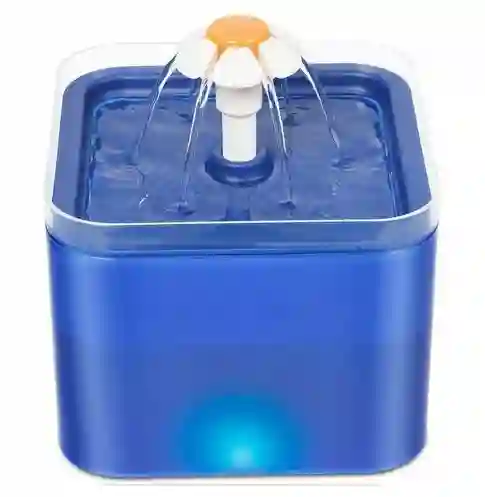 Fuente De Agua Para Gatos Y Perros De 2l Con Luz Led Color Azul