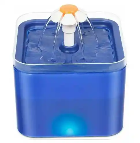 Fuente De Agua Para Gatos Y Perros De 2l Con Luz Led Color Azul