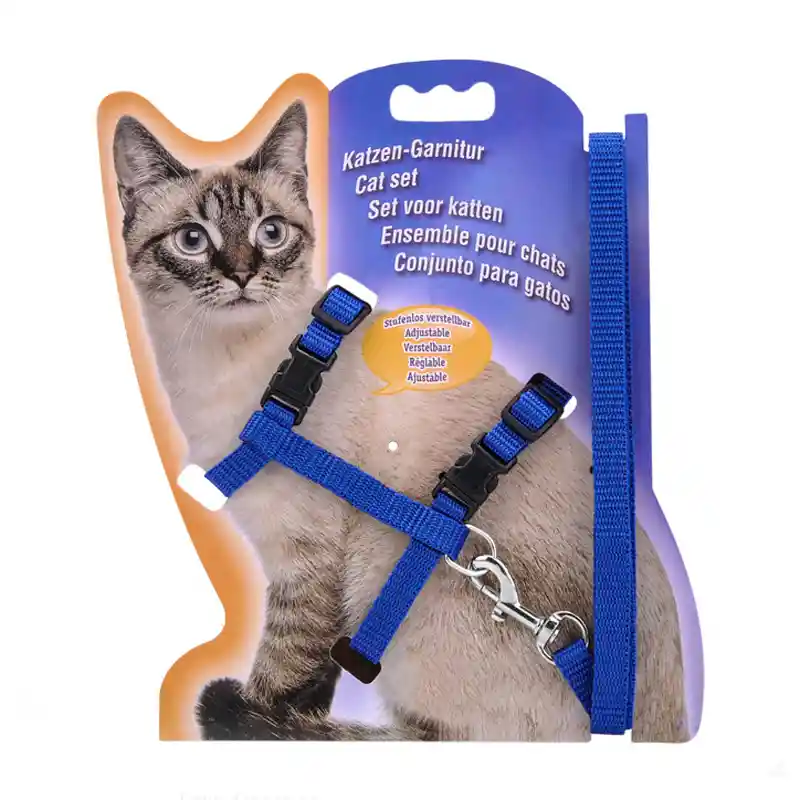 Arnes Sencillo Ajustable Para Gato Color Azul