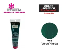 Pintura Acrilica Roseta Color Verde Hierba-737x Unidad Tubo De 100cc Pintura