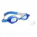 Gafas Natación Niños Colores Ajustable + Estuche Filtro Uv (azul/blanco)