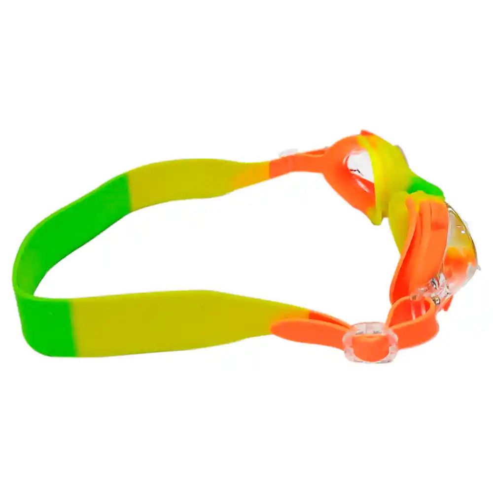 Gafas Natación Niños Colores Ajustable + Estuche Filtro Uv (verde/naranja)