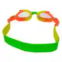 Gafas Natación Niños Colores Ajustable + Estuche Filtro Uv (verde/naranja)