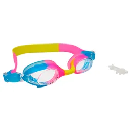 Gafas Natación Niños Colores Ajustable + Estuche Filtro Uv (rosa/azul/amarillo)