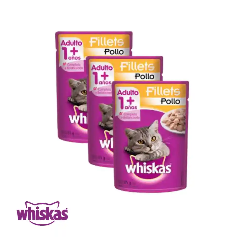 Whiskas Húmedo Pollo 1+ X3 Sobres