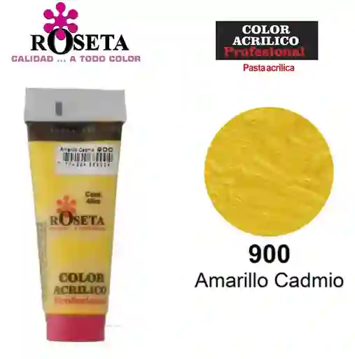 Pintura Acrilica Roseta Color Amarillo Cadmio X Unidad Tubo De 45cc Pintur