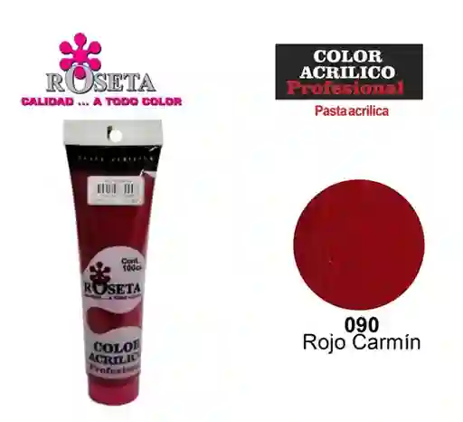 Pintura Acrilica Roseta Color Rojo Carmin-090 X Unidad Tubo De 45cc Pintur