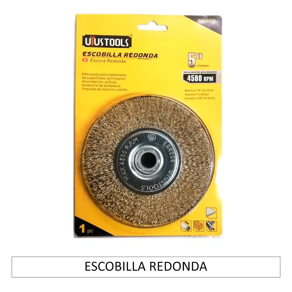 Grata De Alambre Circular De 5" Para Pulidora