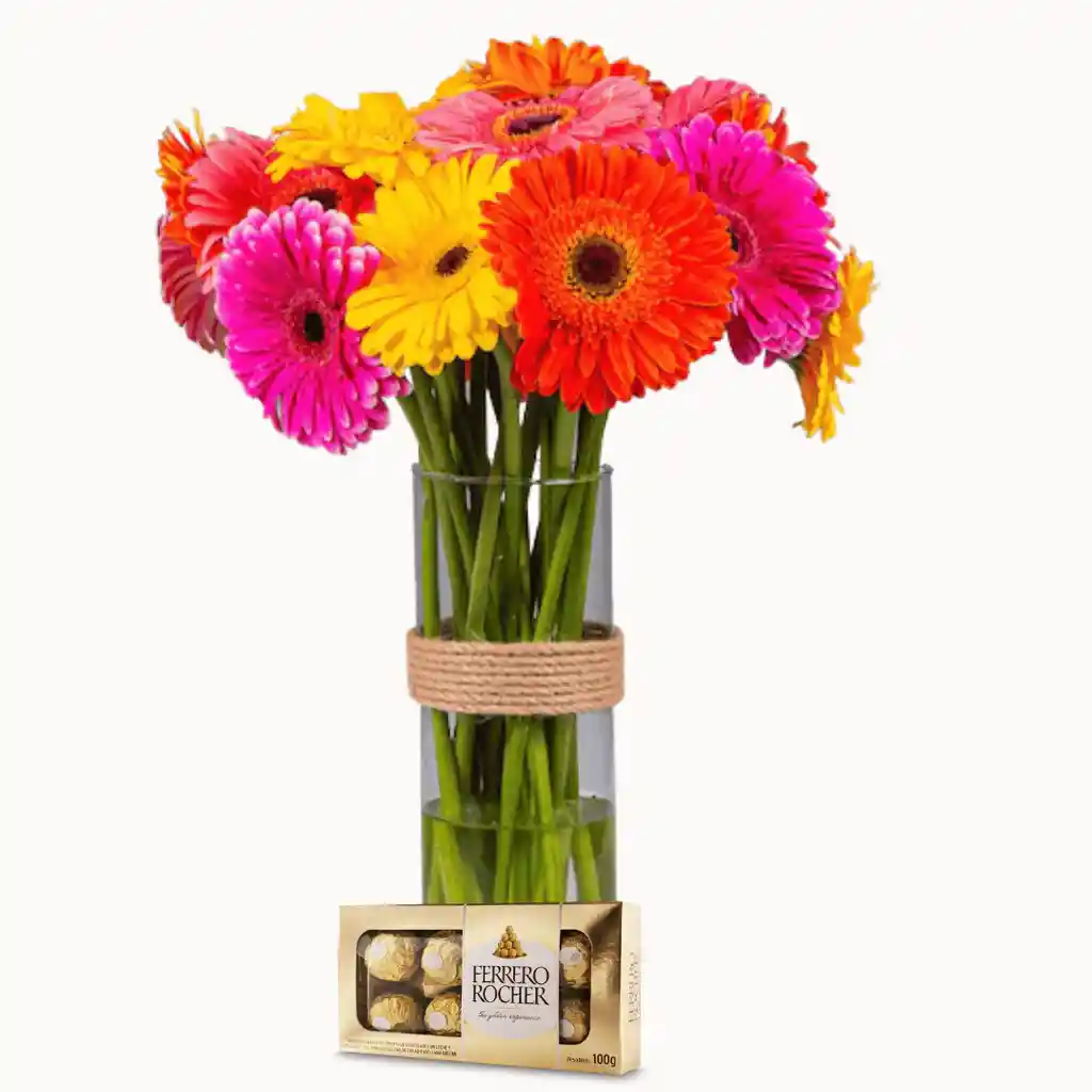 Flores, Jarron Con Gerberas