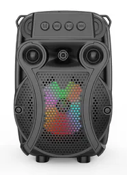 Radio Parlante Fm Bluetooth Portátil 8w Luz Led Entrada De Micrófono