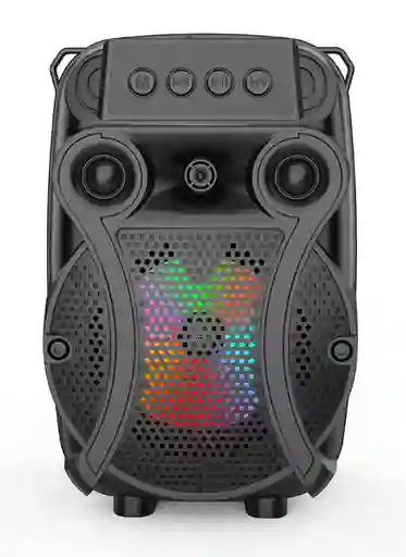 Radio Parlante Fm Bluetooth Portátil 8w Luz Led Entrada De Micrófono