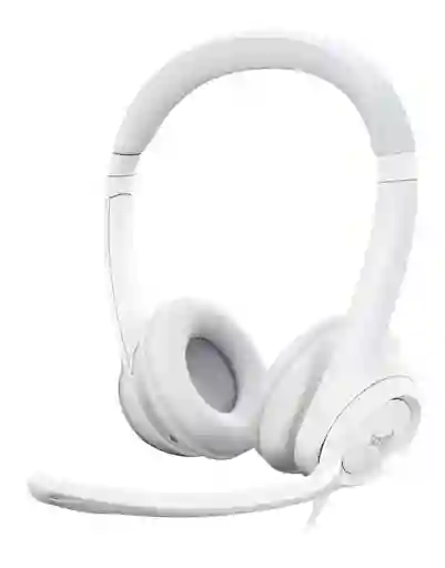Auricular Headset Logitech H390 Usb Blanco Con Micrófon