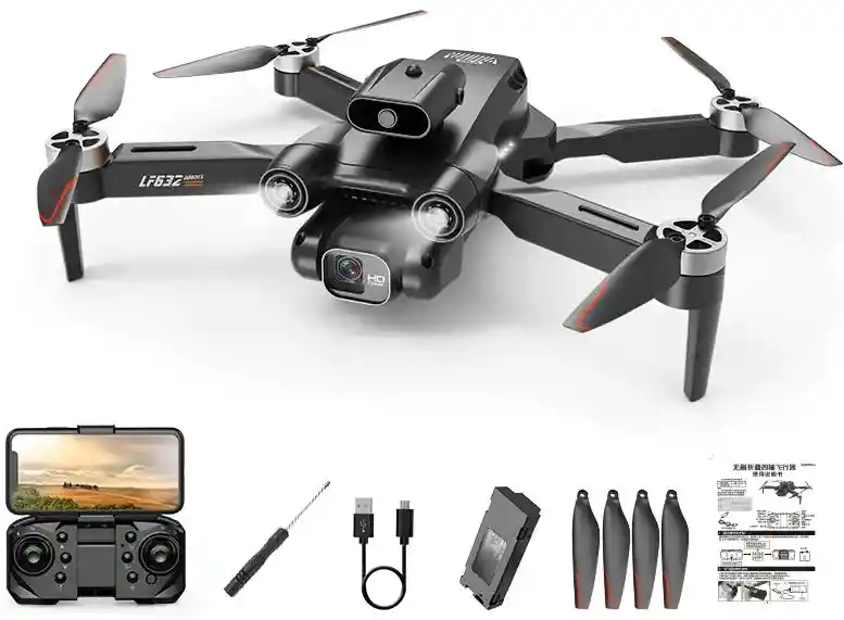 Drone Lf632 Inteligente 2 Cámaras Resolución 8k Wifi 2 Baterías