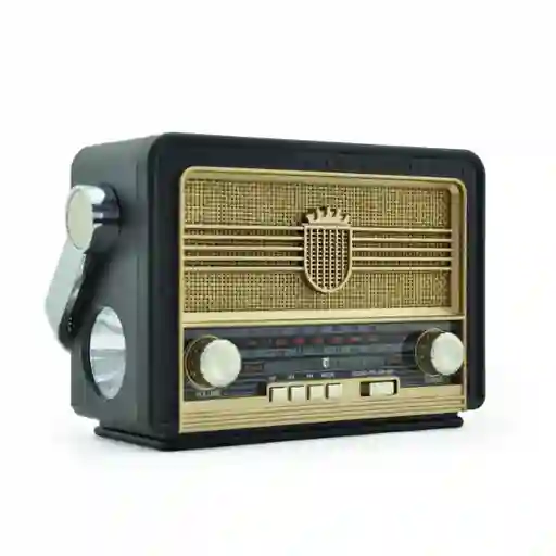 Radio Parlante Vintage Bluetooth Am/fm Recarga Solar Linterna